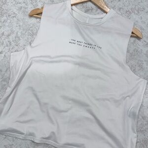 good hYOUman White Graphic Muscle Tank